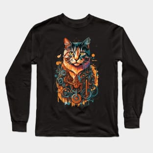 Futuristic Feline Long Sleeve T-Shirt